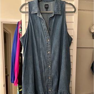 Gap sleeveless chambray dress XL